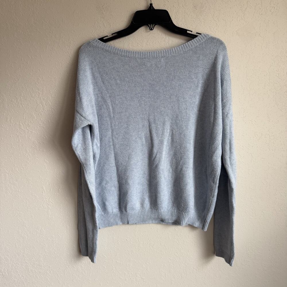 Abercrombie & Fitch Light Blue Off the Shoulder Sweater Womens M Casual - Picture 6 of 6